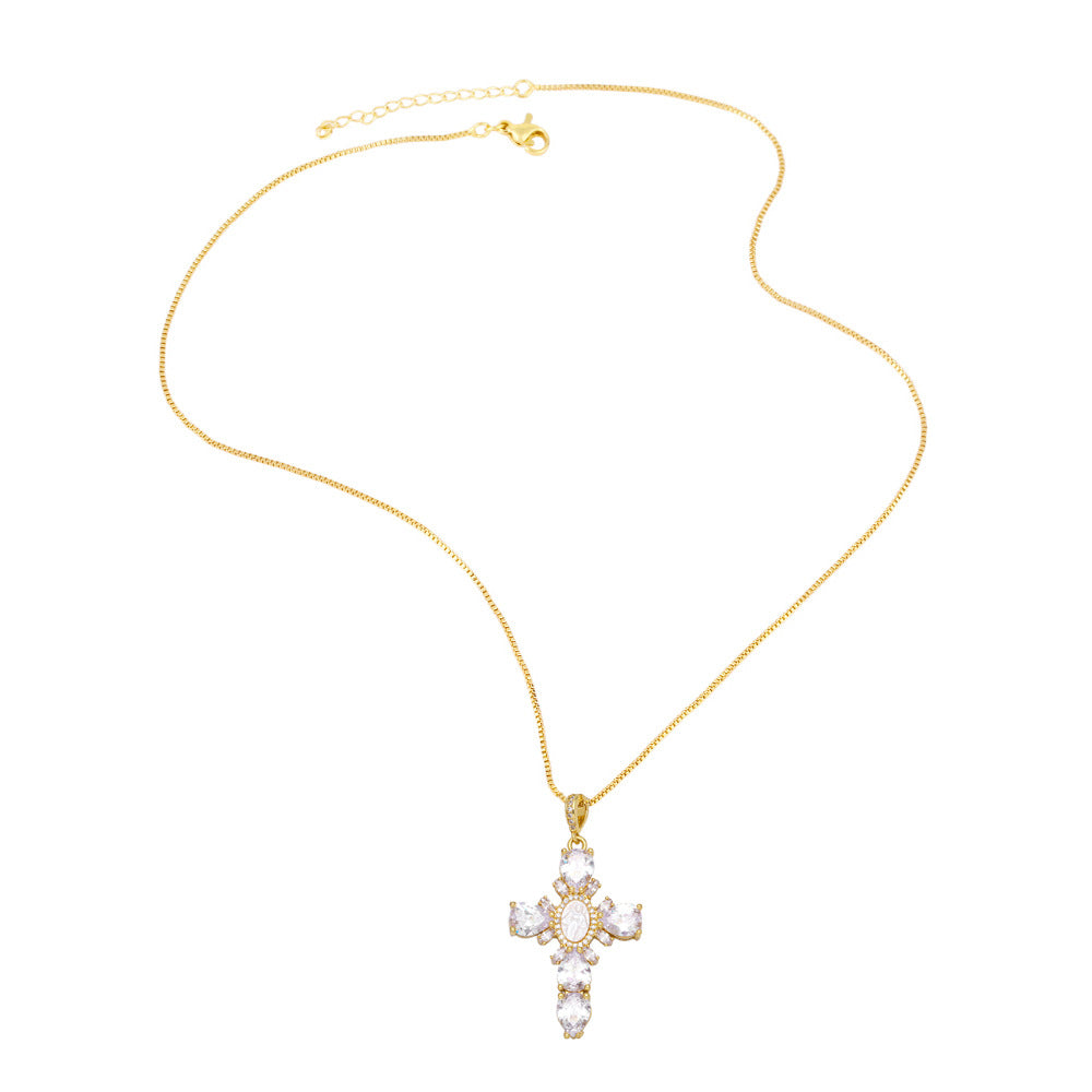 Wholesale Virgin Mary Cross Pendant Necklaces